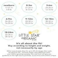 Little Star Organic Baby Girl 2PK ROMPERS, Veličina novorođenčeta - 24m