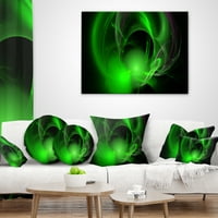 Designart Green Galactic Magloga na crnoj - Abstraktni jastuk za bacanje - 18x18