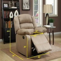 Leonel potpis Addison Microfiber Recliner, čokoladna boja