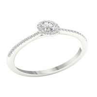 Imperial ct tdw ovalni dijamant halo zaručnički prsten u 10k bijelom zlatu