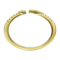 Jubilarni prsten s otvorenim leptirom s dijamantom od 18 karatnog žutog zlata na vrhu srebra