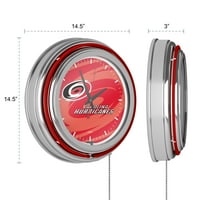 Chrome Double Runng Neon Clock - Vodeni žig - Carolina uragani ½