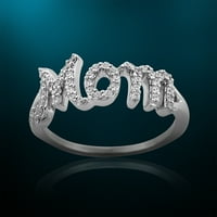 Natalia Drake CTTW White Diamond Mom prsten za žene u rodijskom pozlaćenom sterlingu srebro veličine 8