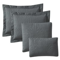 Nestl Quilt Set Queen mekani mikrofiber lagani pokrivač za pokriće, moderni stil elipse tkani pokrivač, siva