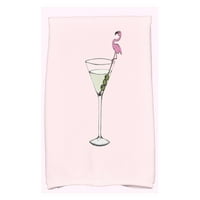 Jednostavno Daisy ,, Martini staklo flamingo, geometrijski print kuhinjski ručnik, ružičasti