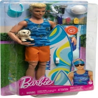 Lutka Ken s daskom za surfanje, atraktivna plavuša Barbie, lutka na Plaži Ken