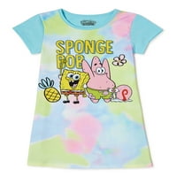SpongeBob Squarepants Girls Ekskluzivna grafička haljina za grafičku majicu, veličine 4-18