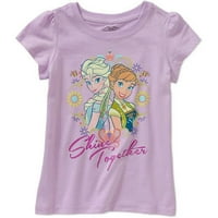 Majica s uzorkom za djevojčice s kratkim rukavima i kratkim rukavima