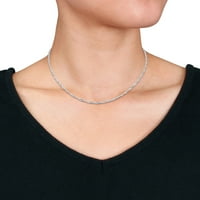 Miabella ženska 14k dijamant bijelog zlata Singapur ogrlica, dužina 16 , odgajana, minimalistički