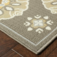 Argelia cvjetni vanjski tepih, sivo zlato 2, 4 '6'