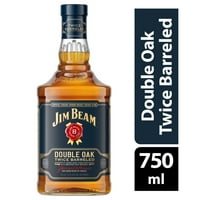 Jim Beam dvostruki hrast dva puta bačviran ravni burbon, ML boca, ABV 43,0%