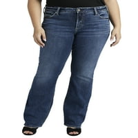 Tvrtka Silver Jeans. Ženske traperice srednje veličine veličine plus, sužene do struka, veličine 12-24