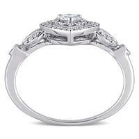 Carat T.W. Dijamantni 10KT Filigree zaručnički prsten od bijelog zlata