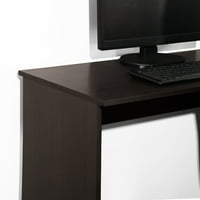 Aukfa računalni stol u obliku slova L s ormarom za pohranu - kutni stol za pisanje s policom - tamno smeđa