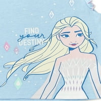 Smrznuti vrhovi i kratke hlače s lepršavim rukavima Za Djevojčice Anna i Elsa, Komplet odjeće od 3 komada, veličine