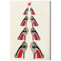 Punway Avenue Fashion i Glam Wall Art Canvas Otisci Božićno drvce 2013 - Crveno, bijelo