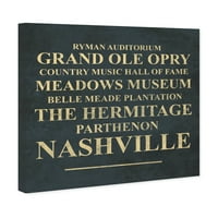 Tipografija i citati zidne umjetnosti na platnu znamenitosti Nashvillea citati i izreke putnika - zlato, crno