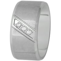 Muški dijamantni naglasak udobnost od nehrđajućeg čelika Fit Wedding Band - Muški prsten