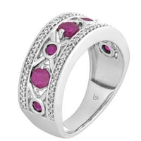10-karatni prsten od bijelog zlata s rubinom i dijamantom od br.
