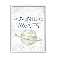 Stupell Industries Children's Adventure očekuje frazu Saturn Ring planet, 20, dizajn Reesa Qualia