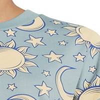 Juniors 'Sun Moon Stars French Terry majica s dugim rukavima i kratke hlače, dvodijelni set za spavanje