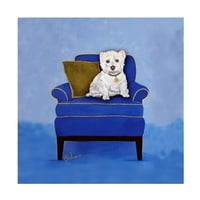 Carol Dillon 'Westie on Blue' Canvas Art