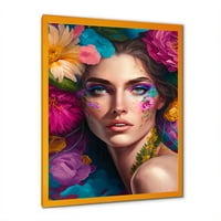 Portret cvjetna senzualna žena portreta V uokviren zidna umjetnost