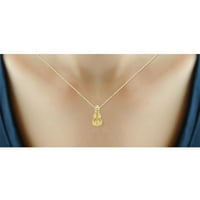 Ogrlica srebrnog lanca za žene - ogrlica za violinu od 14 tisuća zlata s pjenušavim istinskim naglaskom bijelih