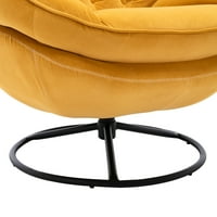 Baršunasta rotirajuća naglašena stolica s otomanom moderna ležaljka s naslonom za noge klupske stolice za dnevni