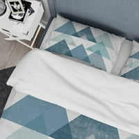 DesignArt 'Minimalni trokuti IV plava' Set Geometric Duvet naslovnice