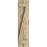 Столярная rad Ekena 11 W 64 H u rustikalnom stilu s dva sjedinjenim zajednice-n-rake Drvene rolete Pecky Cypress