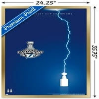 Trends International NHL Tampa Bay Lightning - Minimalistički prvaci zidni plakat 24.25 35.75 .75 Verzija uokvirena