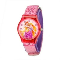 Rapunzel, Belle Girls 'plastični sat, ružičasti najlonski remen
