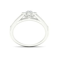 1 2CT TDW Diamond S Sterling Silver Halo Bridal Set