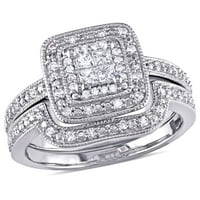 Ženski vjenčani set od čistog srebrnog dijamanta od okruglog dijamanta od okruglog dijamanta