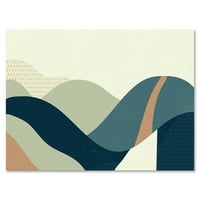 Pejzaž s brdima apstraktno geometrijsko umjetničko slikarstvo umjetnički tisak na platnu
