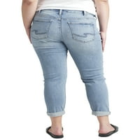 Tvrtka Silver Jeans. Ženske traperice dečka velike veličine sa srednjim usponom i uskim nogavicama
