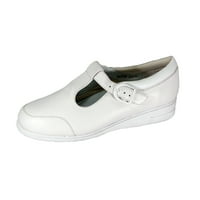 Hour Comfort Aileen široka širina Klasična kožna udobnost na cipelama s kopčama White 5.5