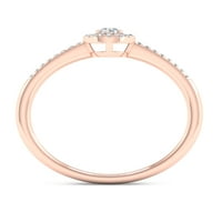 Imperial 1 5CT TDW Diamond 10k Rose Gold okrugli dijamantni halo obećanje prsten