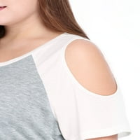 Jedinstveni prijedlozi Ženska majica velike veličine s kratkim rukavima od raglana s ramena