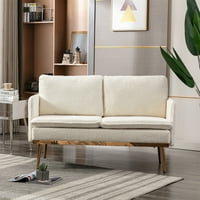 Aukfa loveyeat-akcentni kauč s nogama s nogama- bjelokost bijela boja