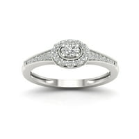 1 3CT TDW 10k Dijamantni halo prsten od bijelog zlata