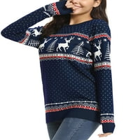 Chama božićni džemper za žene posade vrat jela snježne pahuljice džemperi