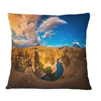 DesignArt Reflection Canyon Lake Powell - Pejzažni tiskani jastuk za bacanje - 18x18