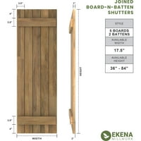 Ekena Millwork 1 2 W 83 h Americraft Pet ploča Vanjsko pravo Real Wood pridruženo je kapci od ploče-n-battena, ocean