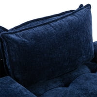 Naslonjač za sjedenje-kauč za jednu osobu-velika fotelja za dnevni boravak-Poli Tkanina-tamnoplava boja