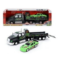 Dickie igračke - Majorette Racing Transporter s trkačkim automobilom