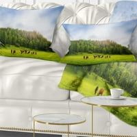 Krave DesignArt na poljskom panorami - pejzažni tiskani jastuk za bacanje - 18x18