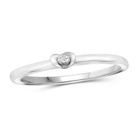 Jewelersclub Dijamantni prstenovi za žene - naglasak bijelog dijamantskog prstena nakit - srebrni trake za žene