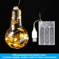 16.4ft LED lampica, vintage Edison Bulbs Globe Lightsl, baterija i USB, toplo bijelo